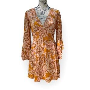 Band of the Free JO Long Sleeve Mini Dress Fall Floral Medium NWT